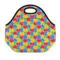 Autism Awareness Jigsaw Pattern Print Neoprene Lunch Bag