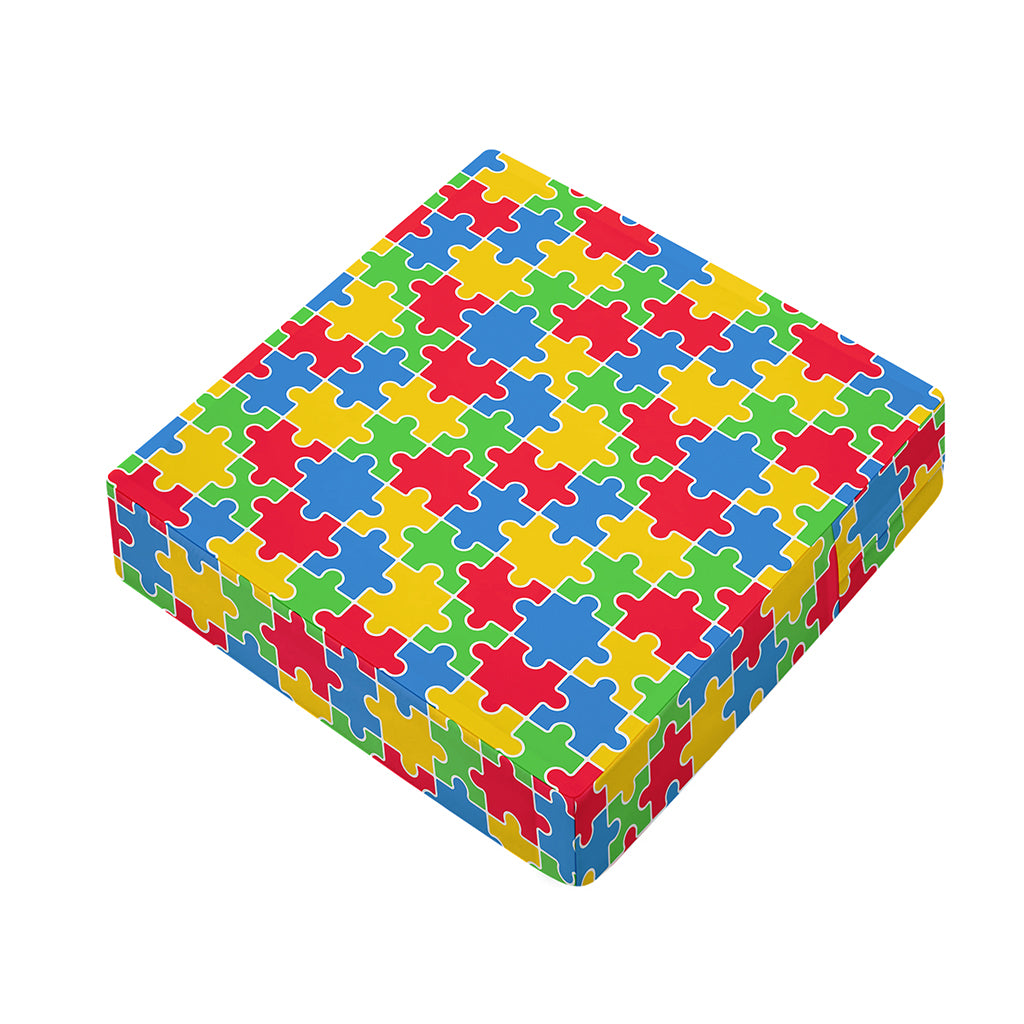 Autism Awareness Jigsaw Pattern Print Outdoor Seat Cushion Cover