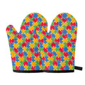 Autism Awareness Jigsaw Pattern Print Oven Mitts
