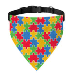 Autism Awareness Jigsaw Pattern Print Over The Collar Dog Bandana