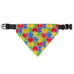 Autism Awareness Jigsaw Pattern Print Over The Collar Dog Bandana