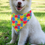 Autism Awareness Jigsaw Pattern Print Over The Collar Dog Bandana
