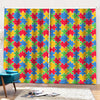 Autism Awareness Jigsaw Pattern Print Pencil Pleat Curtains