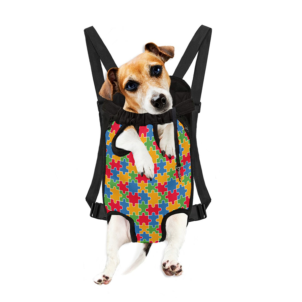 Autism Awareness Jigsaw Pattern Print Pet Carrier Backpack