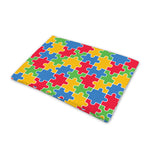 Autism Awareness Jigsaw Pattern Print Pet Cooling Mat Cover