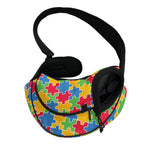 Autism Awareness Jigsaw Pattern Print Pet Sling Carrier