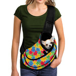Autism Awareness Jigsaw Pattern Print Pet Sling Carrier