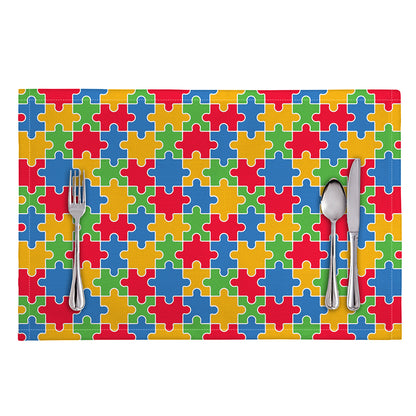 Autism Awareness Jigsaw Pattern Print Placemat