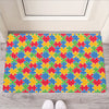 Autism Awareness Jigsaw Pattern Print Rubber Doormat