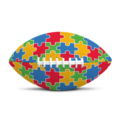 Autism Awareness Jigsaw Pattern Print Rugby Ball