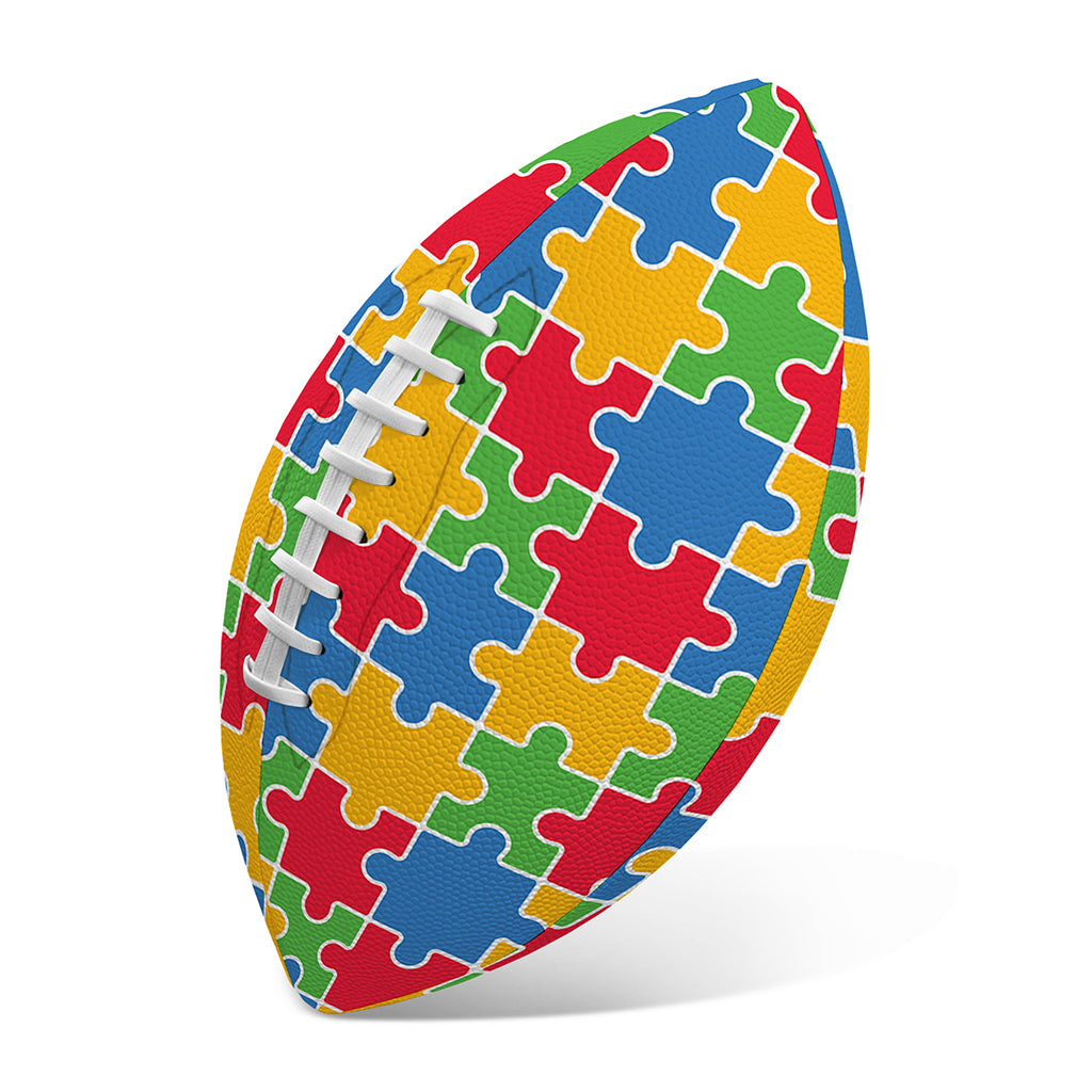 Autism Awareness Jigsaw Pattern Print Rugby Ball