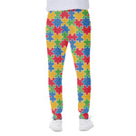 Autism Awareness Jigsaw Pattern Print Scuba Joggers