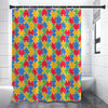 Autism Awareness Jigsaw Pattern Print Shower Curtain