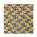 Autism Awareness Jigsaw Pattern Print Silk Bandana