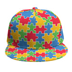 Autism Awareness Jigsaw Pattern Print Snapback Cap