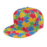 Autism Awareness Jigsaw Pattern Print Snapback Cap