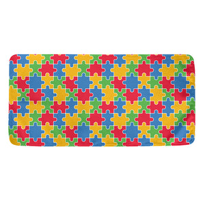 Autism Awareness Jigsaw Pattern Print Towel