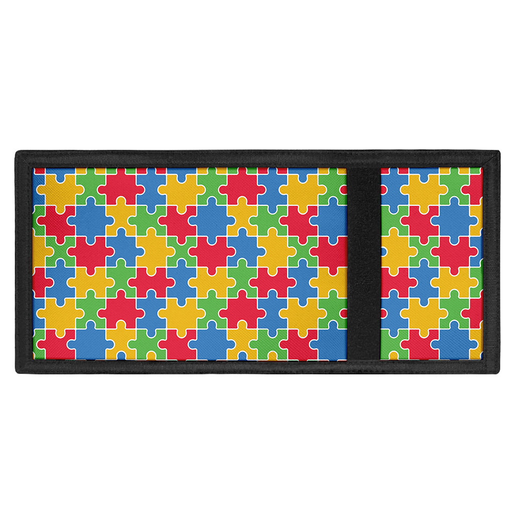 Autism Awareness Jigsaw Pattern Print Trifold Wallet