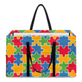 Autism Awareness Jigsaw Pattern Print Utility Tote Bag