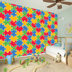 Autism Awareness Jigsaw Pattern Print Wall Sticker