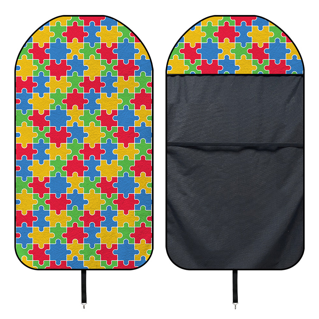 Autism Awareness Jigsaw Pattern Print Waterproof Car Seat Cover
