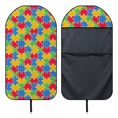 Autism Awareness Jigsaw Pattern Print Waterproof Car Seat Cover