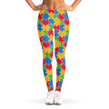 Autism Awareness Jigsaw Pattern Print Women's Leggings
