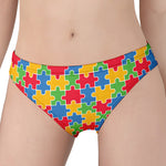 Autism Awareness Jigsaw Pattern Print Women's Panties