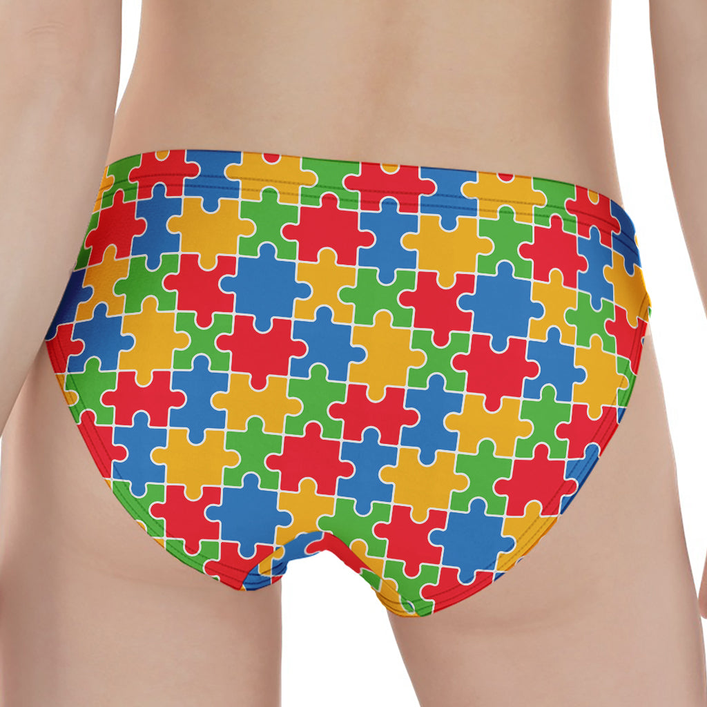 Autism Awareness Jigsaw Pattern Print Women's Panties