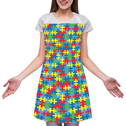 Autism Awareness Jigsaw Print Adjustable Apron
