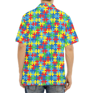 Autism Awareness Jigsaw Print Aloha Shirt