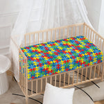 Autism Awareness Jigsaw Print Baby Crib Sheet
