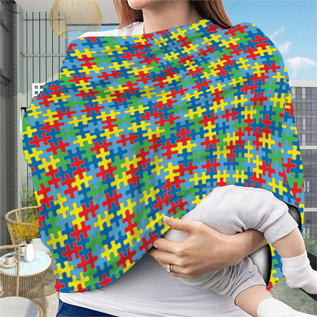 Autism Awareness Jigsaw Print Baby Seat Cover