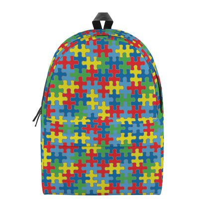 Autism Awareness Jigsaw Print Backpack