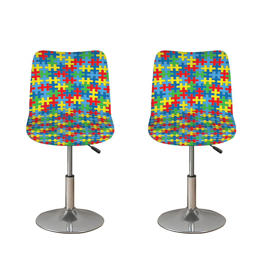 Autism Awareness Jigsaw Print Bar Stool Covers