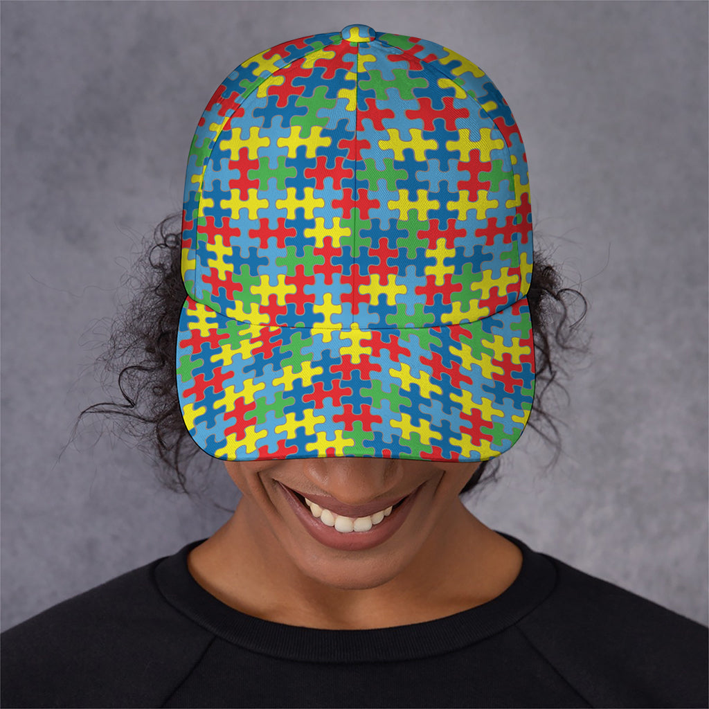 Autism Awareness Jigsaw Print Baseball Cap