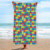 Autism Awareness Jigsaw Print Beach Towel