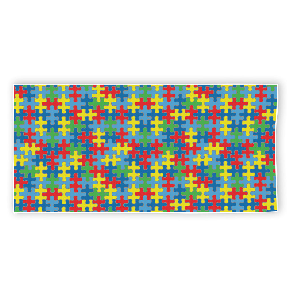 Autism Awareness Jigsaw Print Beach Towel