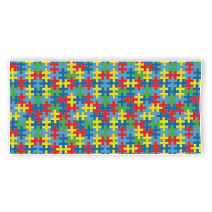Autism Awareness Jigsaw Print Beach Towel