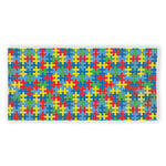 Autism Awareness Jigsaw Print Beach Towel