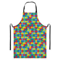 Autism Awareness Jigsaw Print Bib Apron With Pocket