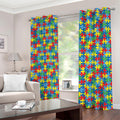 Autism Awareness Jigsaw Print Dimout Grommet Curtains