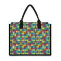 Autism Awareness Jigsaw Print Canvas Tote Bag