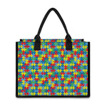 Autism Awareness Jigsaw Print Canvas Tote Bag