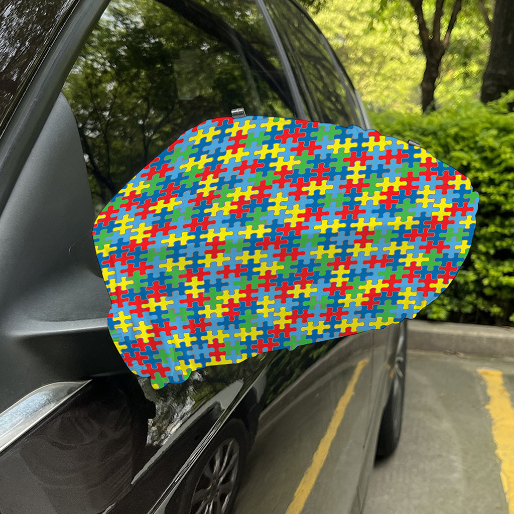 Autism Awareness Jigsaw Print Car Side Mirror Covers