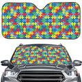 Autism Awareness Jigsaw Print Car Windshield Sun Shade