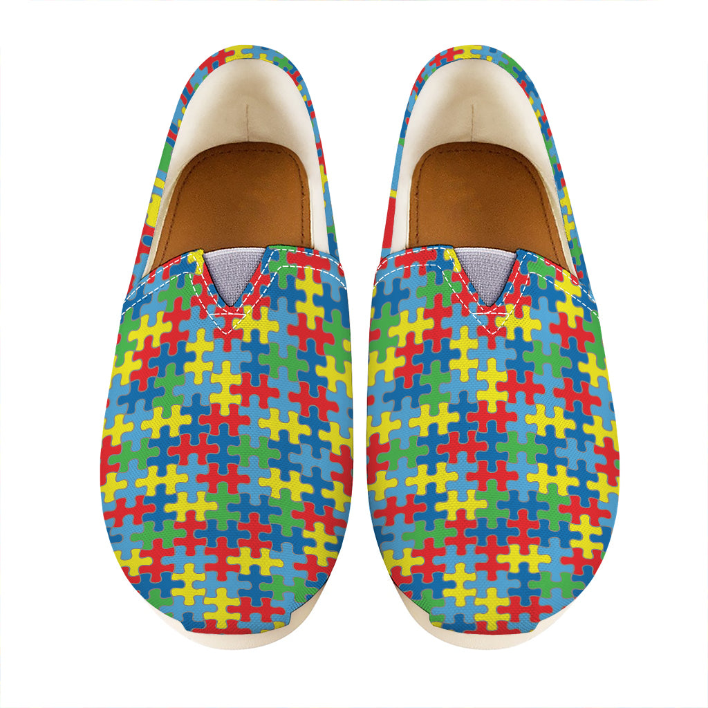 Autism Awareness Jigsaw Print Casual Shoes