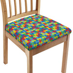 Autism Awareness Jigsaw Print Chair Cushion Cover