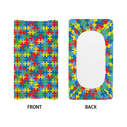 Autism Awareness Jigsaw Print Changing Pad Cover