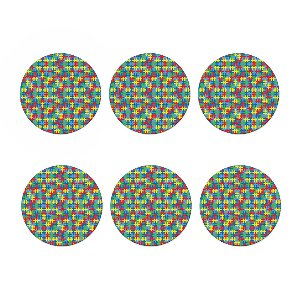Autism Awareness Jigsaw Print Coaster Set